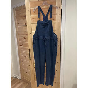 Z Supply Women's Denim blue sweatpant Overalls